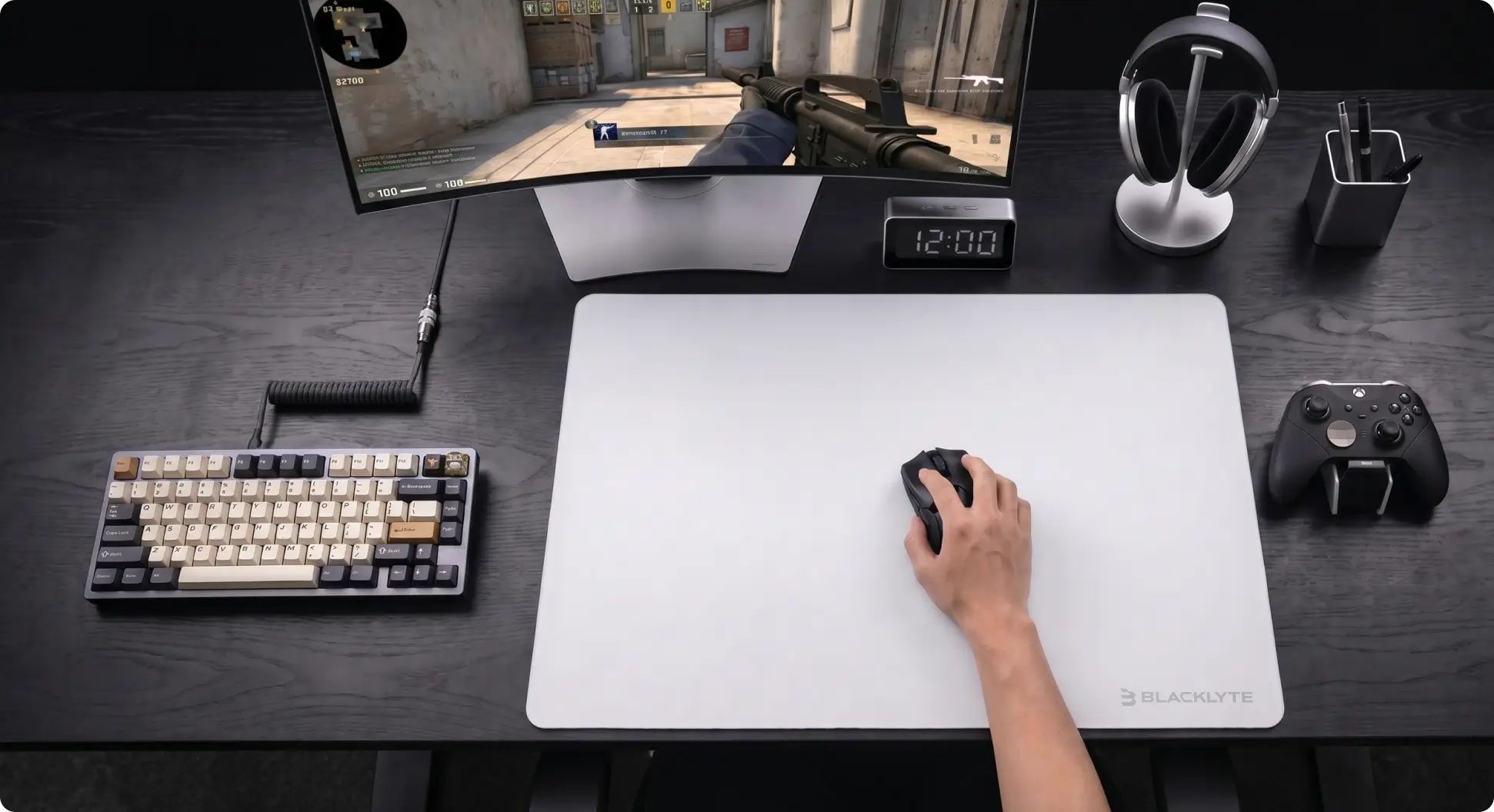 Professional glass mouse mat optimized for competitive gameplay