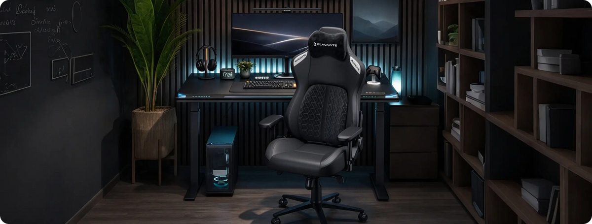 Kraken Pro gaming chair in a gaming desk setup