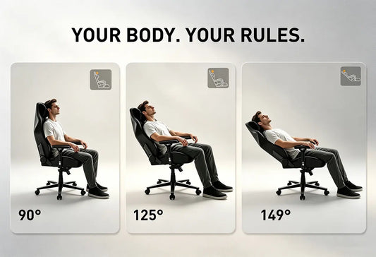 Blacklyte gaming chair recline range