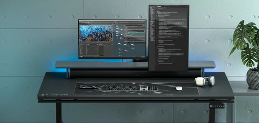 Dual monitor arm for desk setup