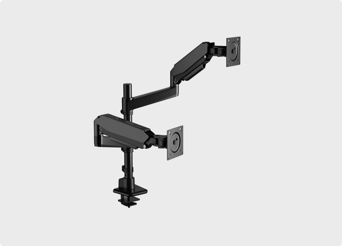 Atlas black dual monitor arm