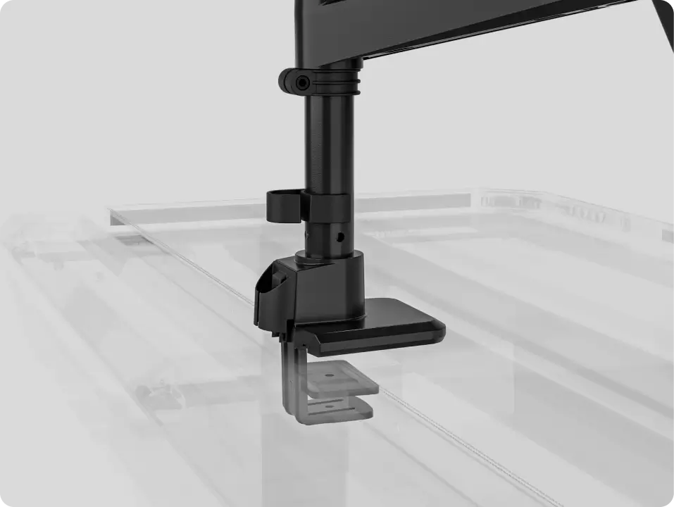 Black dual monitor arm desk mount