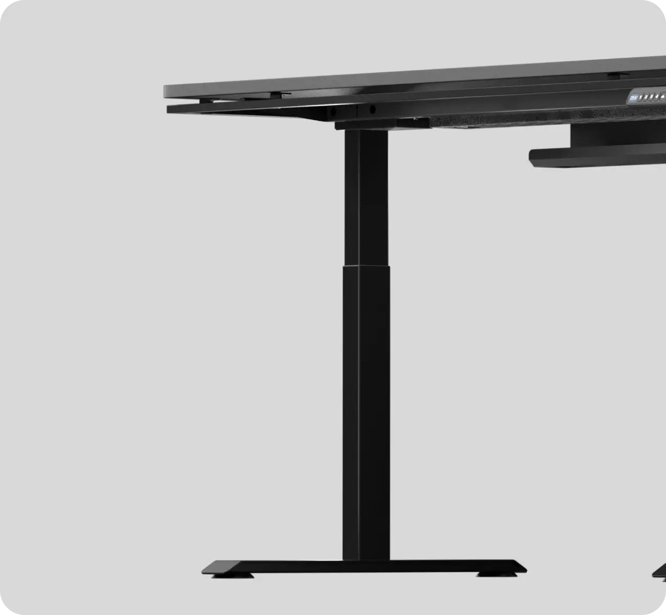 Atlas Lite electric standing desk with a T-leg steel frame