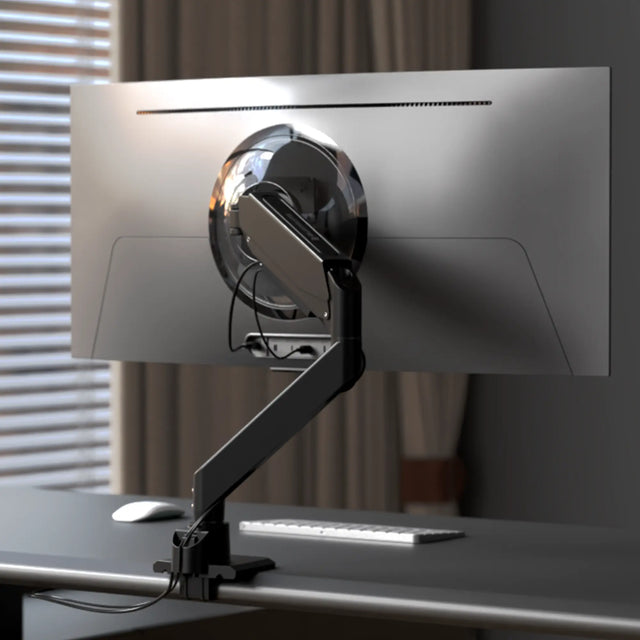single black monitor arm