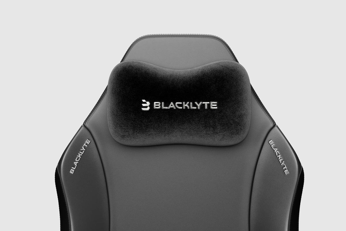 Athena Pro black leatherette gaming chair with magnetic head pillow