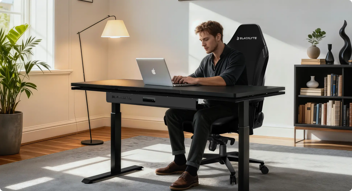 Athena aesthetic gaming chair in a home office