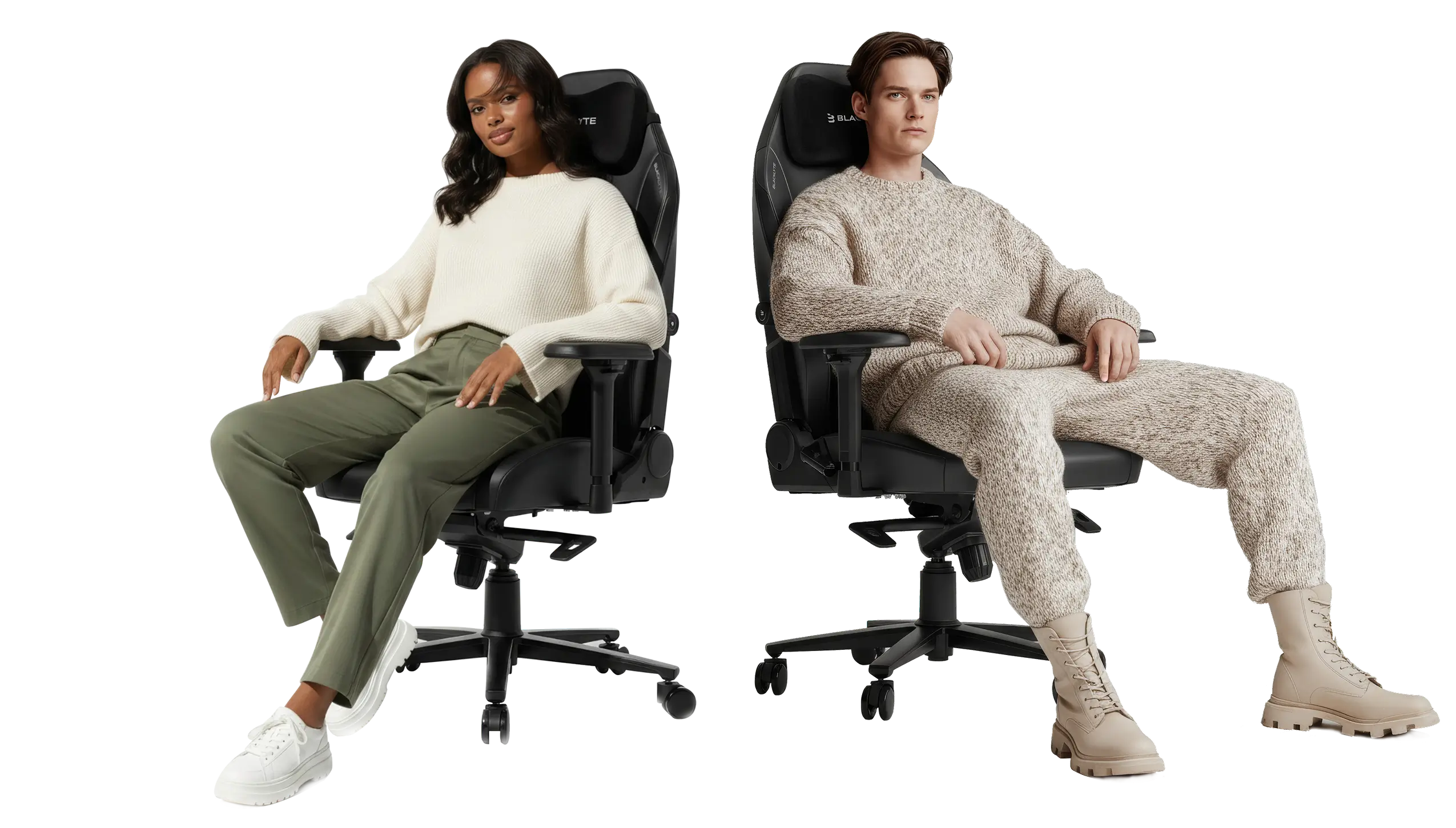 Blacklyte Athena Pro premium gaming chair availabe in leatherette and fabric
