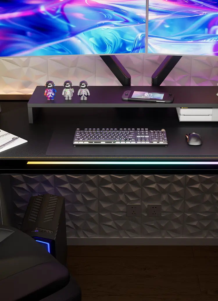 Atlas gaming desk with built in cable management