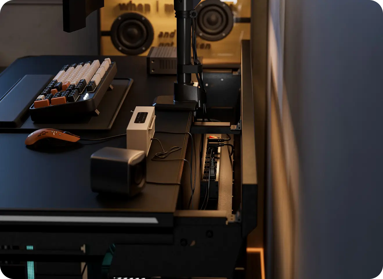 Atlas electric gaming desk with advanced anti-collision system