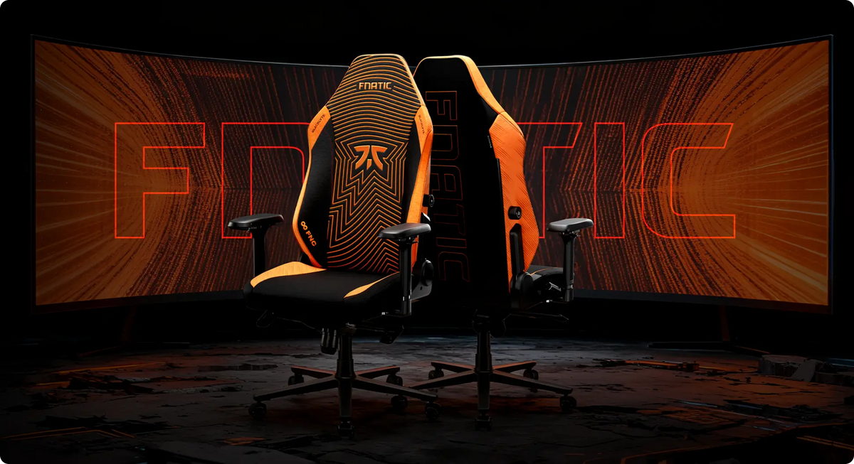 Fnatic gaming chair in black and orange colors