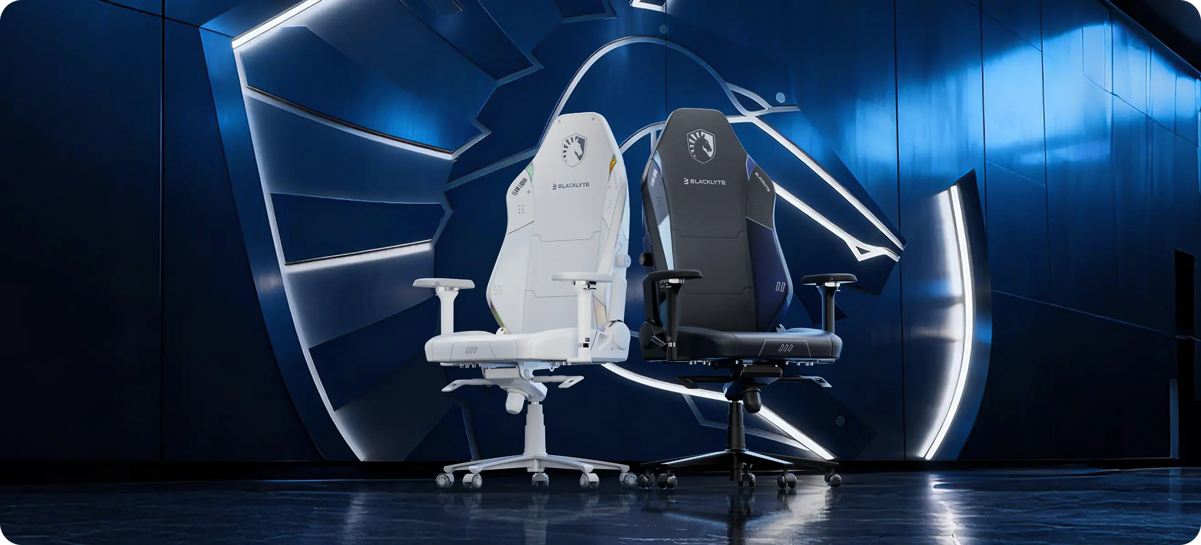 Blacklyte Athena Pro Team Liquid Gaming Chair - Blue and White