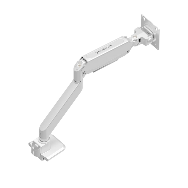 Single white monitor arm