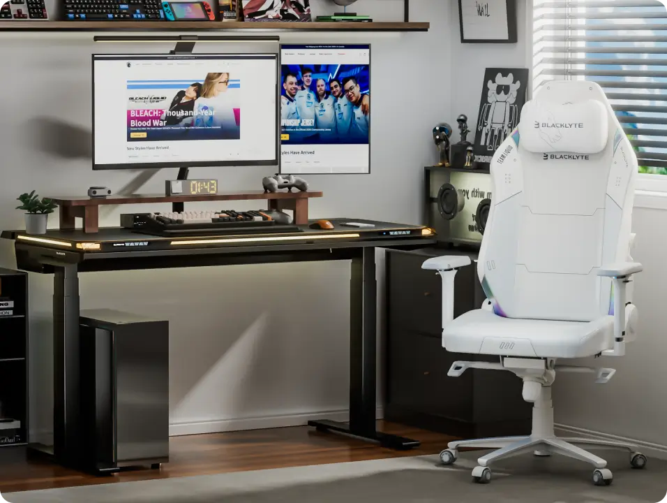 Liquid gaming chair in a modern gaming room setup
