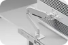 Atlas white single-monitor mount for desk